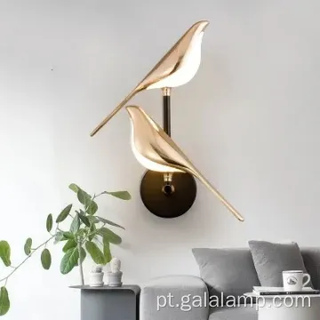 Lâmpada de parede liderada por pássaro de pega nórdica